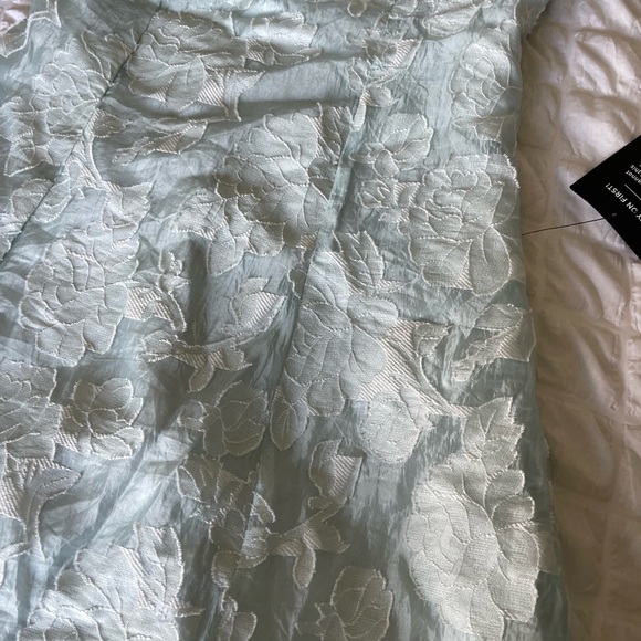 Lulu's Exquisite Moments light blue jacquard Sheath Mini Dress - Picture 7 of 14